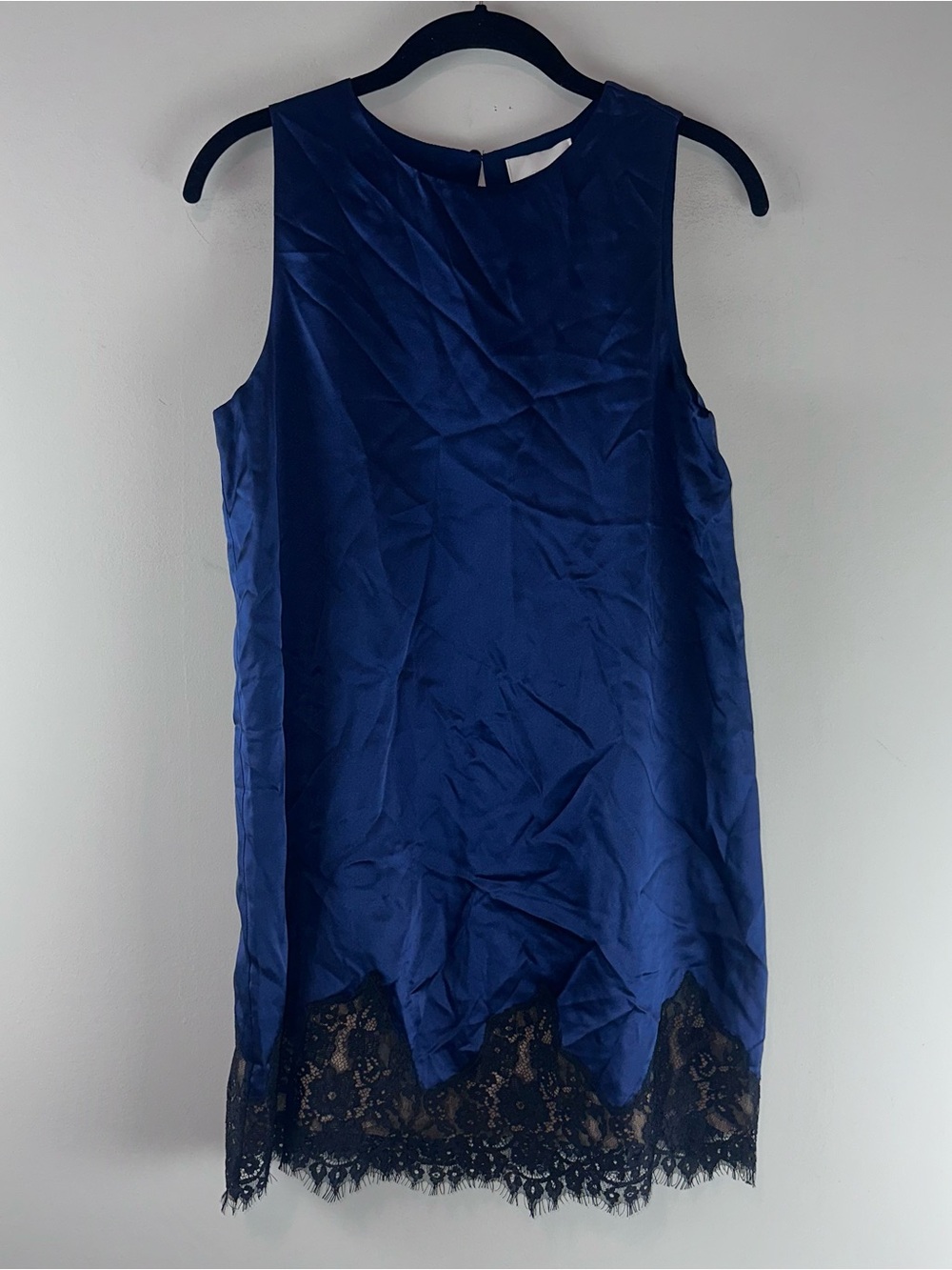 Reformation Jessalyn Silk and Lace Blue Mini Dress Size S